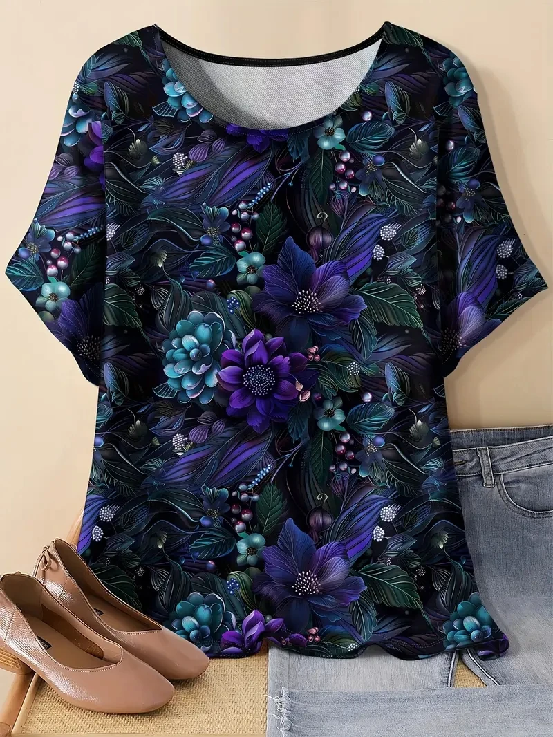 Женская футболка больших размеров с короткими рукавами и 3D цветочным принтом, свободная и повседневная, мягкая, удобная и дышащая, для занятий спортом на открытом воздухе
Женская футболка больших размеров с короткими рукавами и 3D цветочным принтом, свободная и повседневная, мягкая, удобная и дышащая, для занятий спортом на открытом воздухе