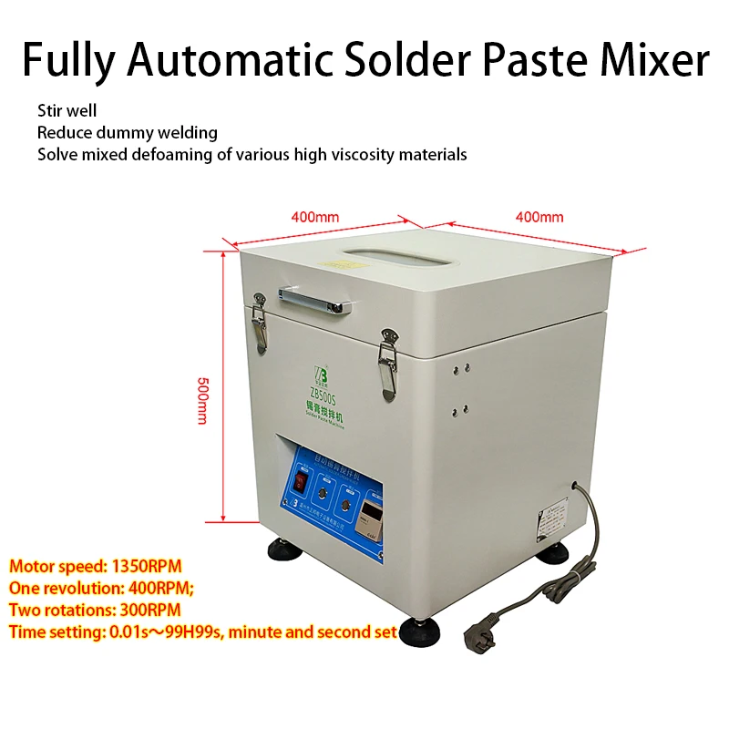 Fully Automatic Solder Paste Mixer SMT Planetary Mixer Solder Paste Defoaming Machine For Repair PCB 500g-1000g
Fully Automatic Solder Paste Mixer SMT Planetary Mixer Solder Paste Defoaming Machine For Repair PCB 500g-1000g