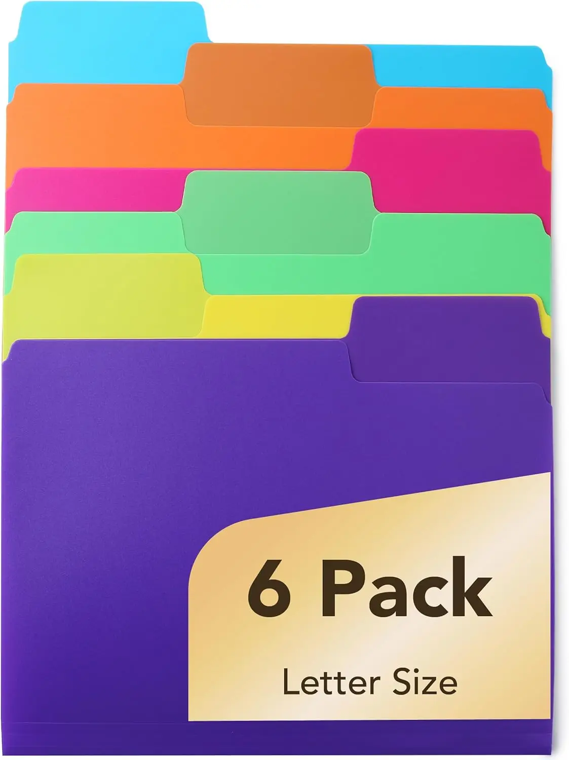 Assorted Colors Letter Size File Folders, 1/3 Cut Tab, 6-Pack for Office Organization
Assorted Colors Letter Size File Folders, 1/3 Cut Tab, 6-Pack for Office Organization