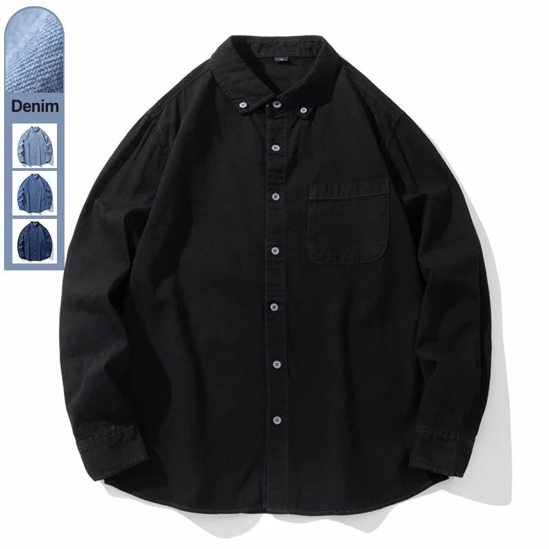 Классическая черная джинсовая рубашка, мужская осенняя новая модная свободная корейская повседневная джинсовая рубашка с длинными рукавами, удобная мужская одежда
Классическая черная джинсовая рубашка, мужская осенняя новая модная свободная корейская повседневная джинсовая рубашка с длинными рукавами, удобная мужская одежда