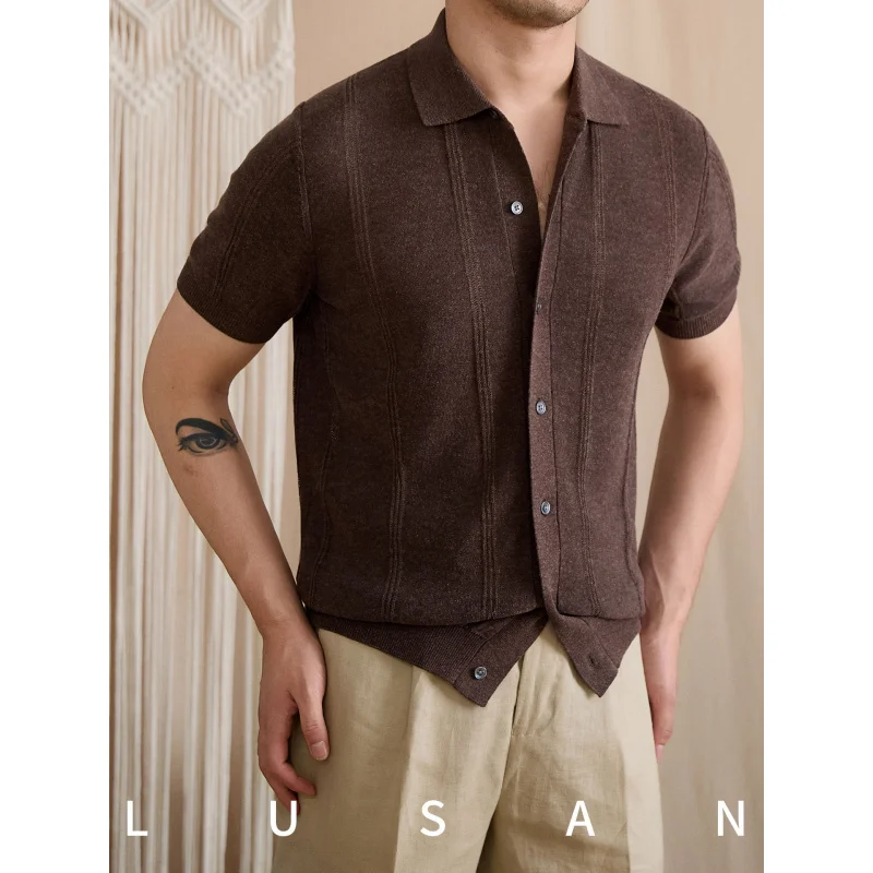 Vintage Commuting Outdoor Summer Solid Color Breathable Turn-down Collar Short Sleeve Cardigan Knit Italian Casual Top
Vintage Commuting Outdoor Summer Solid Color Breathable Turn-down Collar Short Sleeve Cardigan Knit Italian Casual Top