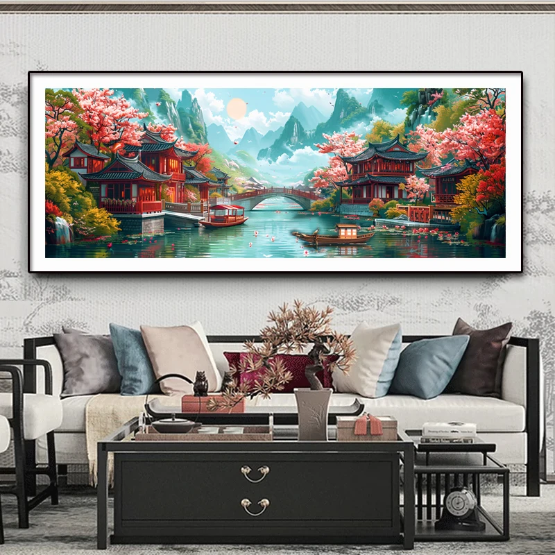 Modern Simplified Chinese Style Hand Embroidery Cross Stitch Kit Jiangnan Scenery Living Room Decor High End Cotton Fabric
Modern Simplified Chinese Style Hand Embroidery Cross Stitch Kit Jiangnan Scenery Living Room Decor High End Cotton Fabric
