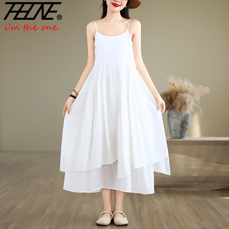 THHONE Summer Fashion Woman Dress 2025 Robe Vintage Solid Strap Loose Sleeveless Elegant Casual Women's Clothes A-line Dresses
THHONE Summer Fashion Woman Dress 2025 Robe Vintage Solid Strap Loose Sleeveless Elegant Casual Women's Clothes A-line Dresses