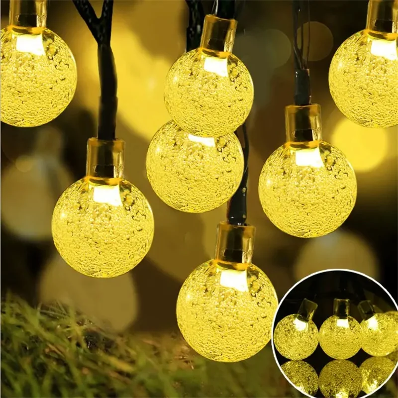 200 LED Solar Crystal Ball Bubble Light String Solar Outdoor Light Strip 8 Lighting Modes Solar Light String For Garden Camping
200 LED Solar Crystal Ball Bubble Light String Solar Outdoor Light Strip 8 Lighting Modes Solar Light String For Garden Camping