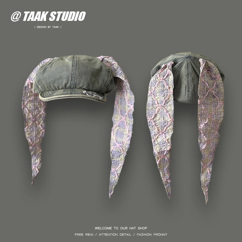 Creative Designer Cute Lace Rabbit Ear Berets Cap Y2K Summer and Autumn Travel Photo Atmosphere Versatile Newsboy Hats Women
Creative Designer Cute Lace Rabbit Ear Berets Cap Y2K Summer and Autumn Travel Photo Atmosphere Versatile Newsboy Hats Women