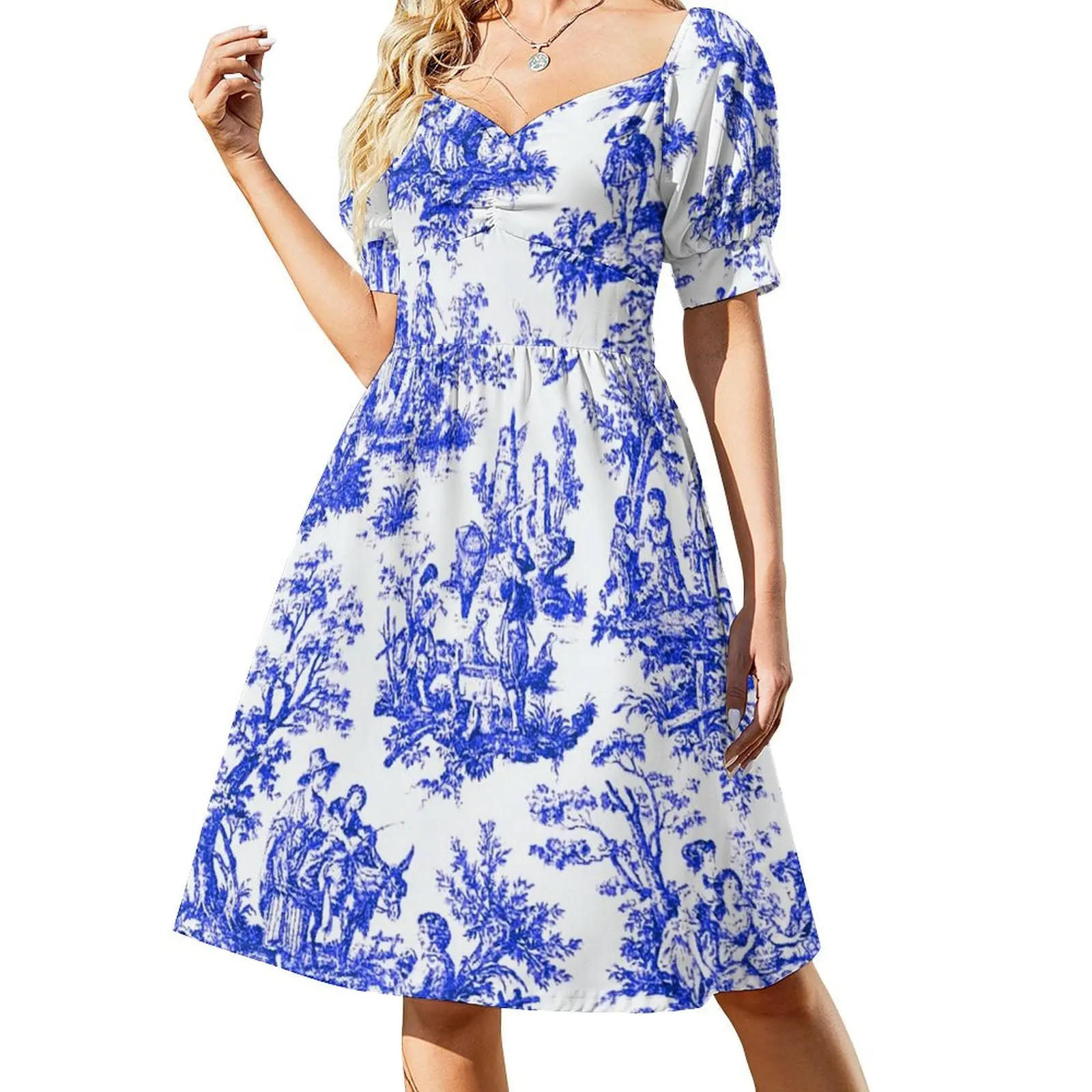 NOMADES Artsy vintage Toile de Jouy - Royal Blue Short-Sleeved Dress summer dresses ladies 2025 evening dresses women
NOMADES Artsy vintage Toile de Jouy - Royal Blue Short-Sleeved Dress summer dresses ladies 2025 evening dresses women