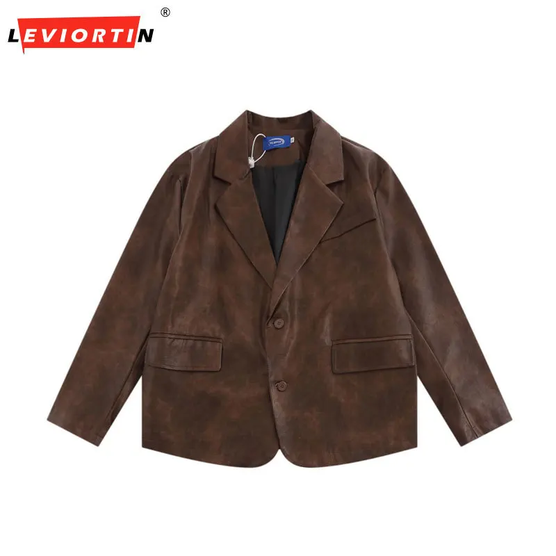 Pocket PU Leather Jacket Mens Autumn Winter Retro Casual Loose Lapel Long Sleeve Outerwear Men
Pocket PU Leather Jacket Mens Autumn Winter Retro Casual Loose Lapel Long Sleeve Outerwear Men