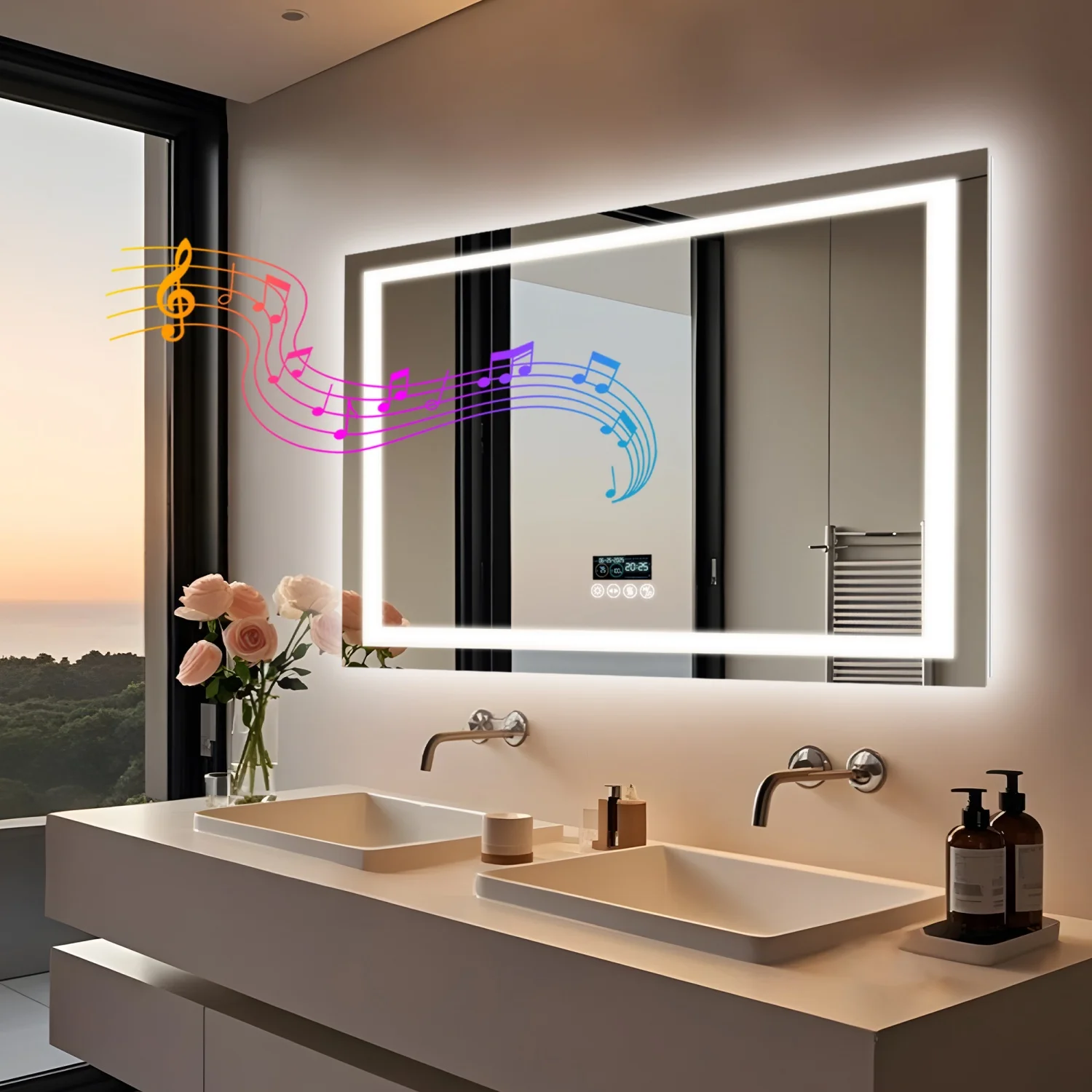 Зеркало для ванной LED 80/100 см с Bluetooth-колонкой, защитой от запотевания, регулировкой яркости, 3 режимами освещения, таймером и подсветкой, настенное зеркало для макияжа
Зеркало для ванной LED 80/100 см с Bluetooth-колонкой, защитой от запотевания, регулировкой яркости, 3 режимами освещения, таймером и подсветкой, настенное зеркало для макияжа