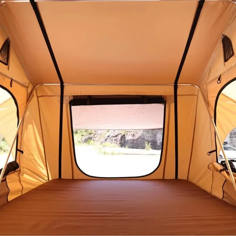 Automatic Features Windproof Water Resistant Straight Bracing Type Roof Tent Canvas Oxford Outdoor Car Camping Tent
Automatic Features Windproof Water Resistant Straight Bracing Type Roof Tent Canvas Oxford Outdoor Car Camping Tent