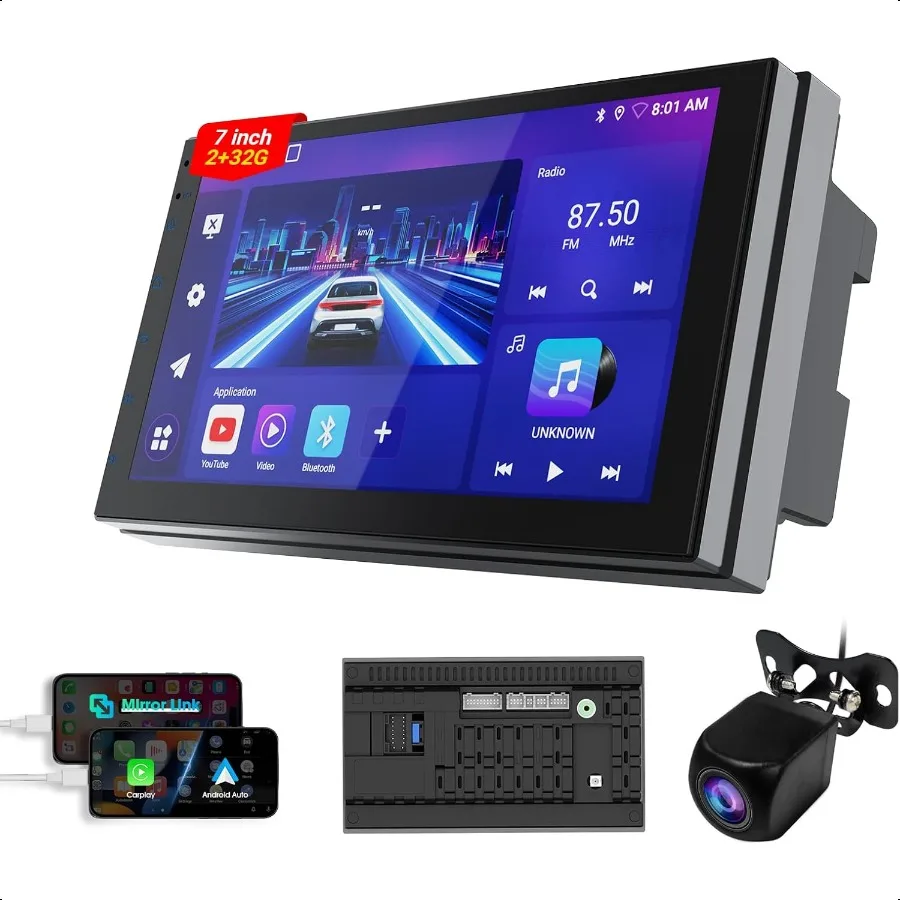 7 Double Din Car Stereo with Wirel CarPlay Android Auto Touchscreen Car Radio with Bluetooth 4.1 HD Backup Camera Mirror Link G
7 Double Din Car Stereo with Wirel CarPlay Android Auto Touchscreen Car Radio with Bluetooth 4.1 HD Backup Camera Mirror Link G