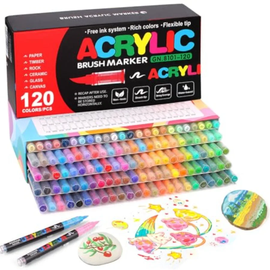 Soft Brush Tip Acrylic Markers Set Paint Pens for Rock Wood Fabric Canvas Glass DIY Crafts Waterproof Paint Markers Vibrant Acr
Soft Brush Tip Acrylic Markers Set Paint Pens for Rock Wood Fabric Canvas Glass DIY Crafts Waterproof Paint Markers Vibrant Acr