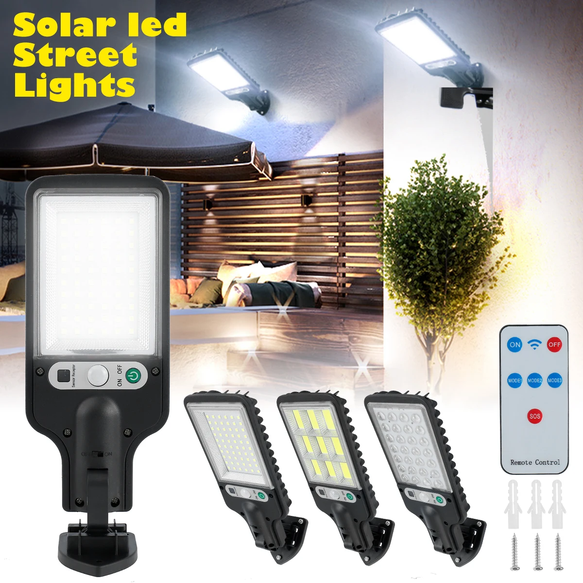 2Pcs Solar Street Lamp Outdoor Floodlight PIR Motion Sensor Wall Lamp Waterproof Garden Light 3 Modes LED Solar Security Lamp
2Pcs Solar Street Lamp Outdoor Floodlight PIR Motion Sensor Wall Lamp Waterproof Garden Light 3 Modes LED Solar Security Lamp