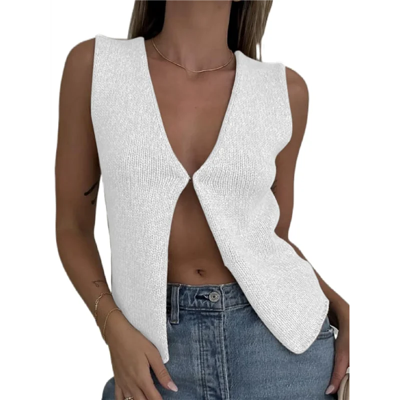 AOAO-Женская винтажная вязаная майка Y2k, жилет, укороченный топ без рукавов с v-образным вырезом и открытой передней пуговицей, вязаные крючком жилеты
AOAO-Женская винтажная вязаная майка Y2k, жилет, укороченный топ без рукавов с v-образным вырезом и открытой передней пуговицей, вязаные крючком жилеты