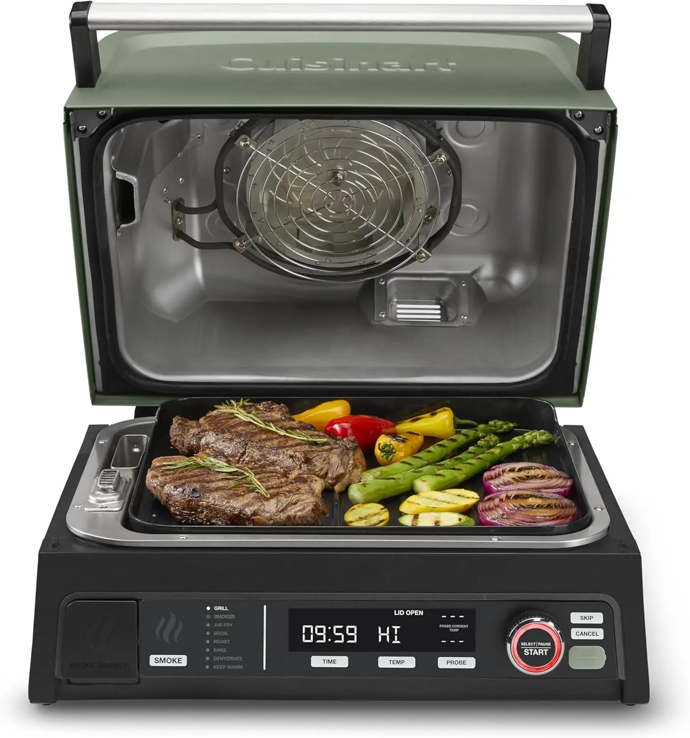 8-in-1 Electric BBQ Grill and Portable Smoker Combo, Outdoor Air Fryer Grill with Smart Probe & Smoke Drawer, 154 Sq. In. Cooking Surface, Patio and Balcony Grill for Apartment Use
8-in-1 Electric BBQ Grill and Portable Smoker Combo, Outdoor Air Fryer Grill with Smart Probe & Smoke Drawer, 154 Sq. In. Cooking Surface, Patio and Balcony Grill for Apartment Use