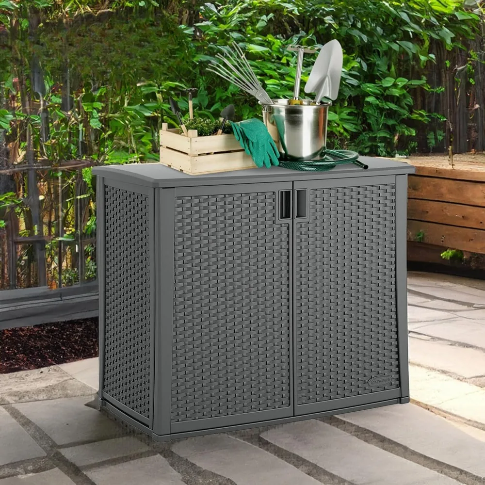 Запираемый уличный 2-дверный ящик для палубы с регулируемой полкой для хранения аксессуаров для газона, сада, патио и бассейна, крутой
Запираемый уличный 2-дверный ящик для палубы с регулируемой полкой для хранения аксессуаров для газона, сада, патио и бассейна, крутой