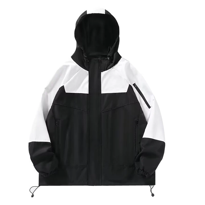 Men's Hooded Jacket Women Waterproof Windproof Spring Autumn Loose Color Contrast Long Sleeves Zipper Pockets Outdoor Jackets
Men's Hooded Jacket Women Waterproof Windproof Spring Autumn Loose Color Contrast Long Sleeves Zipper Pockets Outdoor Jackets