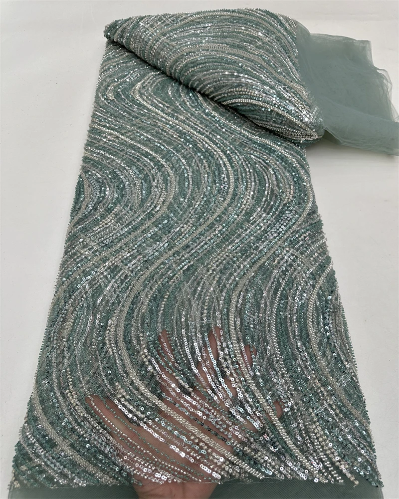 Fashion African Sequins Tulle Embroidered Groom Lace Fabric Beaded High Quality for Nigerian Wedding Dress
Fashion African Sequins Tulle Embroidered Groom Lace Fabric Beaded High Quality for Nigerian Wedding Dress