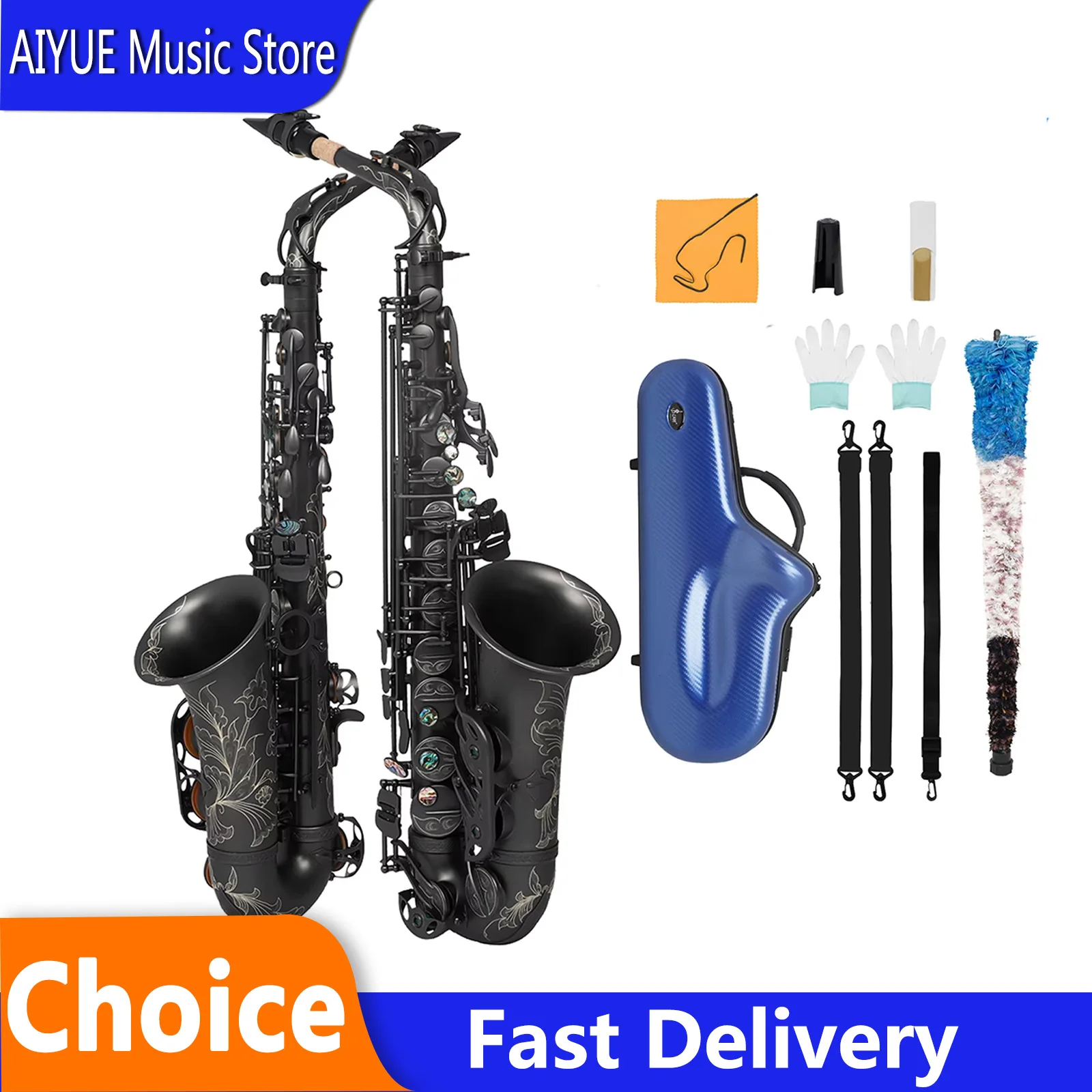 SLADE Alto Saxophone Eb Brass Matte Plated Black Nickel Premium Saxophone For Professional Woodwind Instruments With Accessories
SLADE Alto Saxophone Eb Brass Matte Plated Black Nickel Premium Saxophone For Professional Woodwind Instruments With Accessories