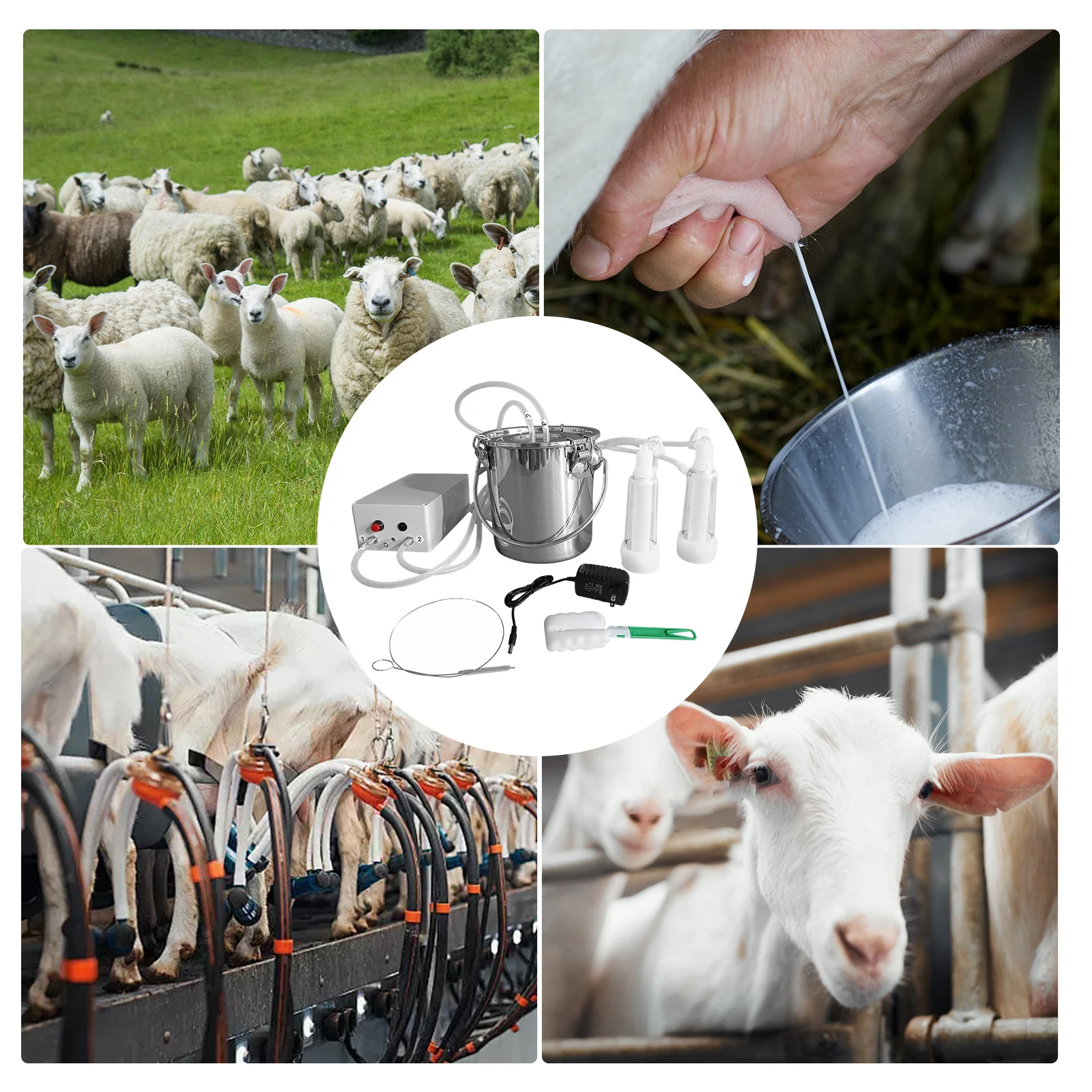 Goat Milker Machine Goat Electric Milking Machine Efficient & Gentle On Animals Food Grade Milk Bucket 3L Pulsating Vacuum Pump For Dairy Farms high quality
Goat Milker Machine Goat Electric Milking Machine Efficient & Gentle On Animals Food Grade Milk Bucket 3L Pulsating Vacuum Pump For Dairy Farms high quality