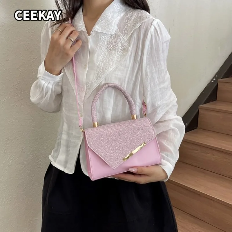 CEEKAY Women's Handbag Pink Glitter Flap Top Handle Bag Chain Strap Metal Bar Detail Daily Commute Casual Sweet Elegant
CEEKAY Women's Handbag Pink Glitter Flap Top Handle Bag Chain Strap Metal Bar Detail Daily Commute Casual Sweet Elegant