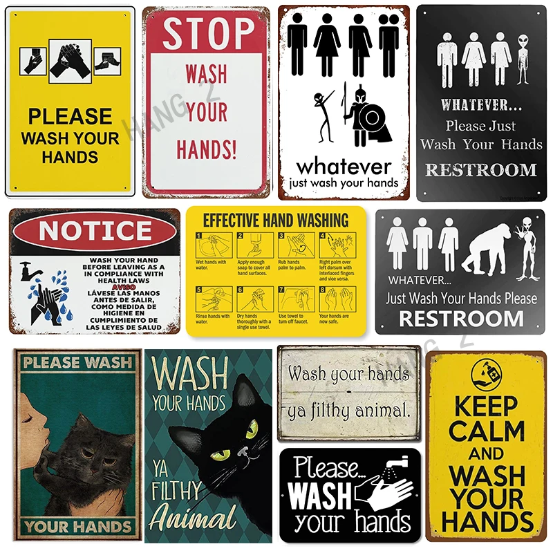 Wash Your Hands Bathroom Wall Decoration, Vintage Metal Plate, Home Decoration, Wash Your Hands
Wash Your Hands Bathroom Wall Decoration, Vintage Metal Plate, Home Decoration, Wash Your Hands