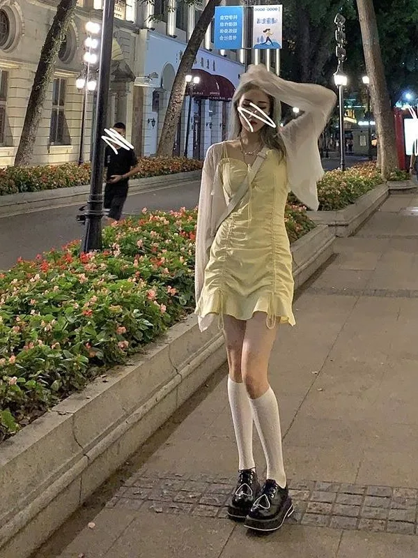 Yellow Pleated Waist Cinched Strap Dress Women's Spring Summer Autumn Korean Style Design Sensation Short Dress
Yellow Pleated Waist Cinched Strap Dress Women's Spring Summer Autumn Korean Style Design Sensation Short Dress