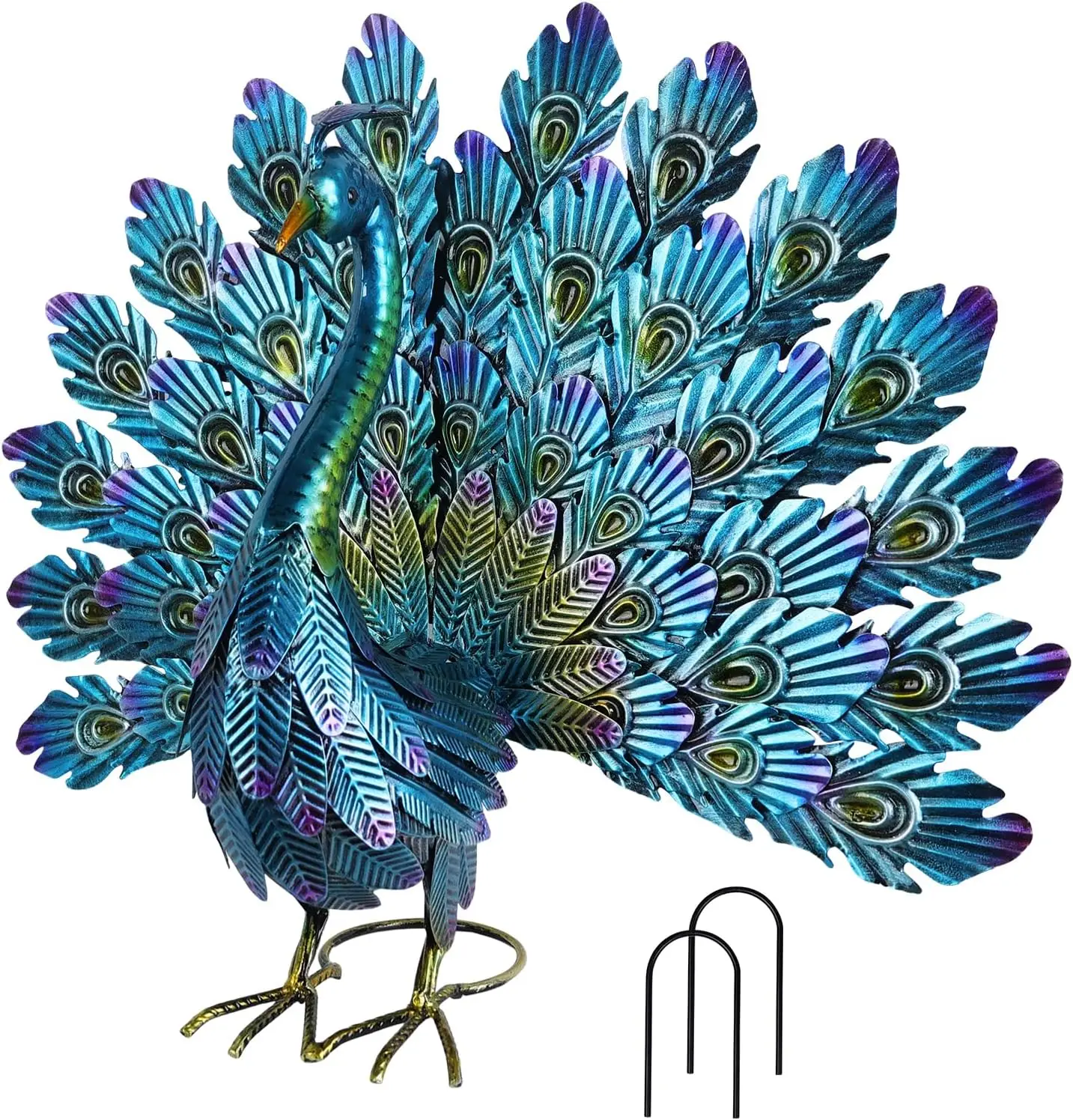 Garden Decor Outdoor Statues, 22.4" Large Metal Peacock Standing Yard Art, Blue Green Bird Lawn Sculptures Garden Decor
Garden Decor Outdoor Statues, 22.4" Large Metal Peacock Standing Yard Art, Blue Green Bird Lawn Sculptures Garden Decor
