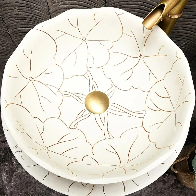 Ceramic pillar type washbasin outdoor courtyard pillar basin retro carving Chinese lotus wash basin garden courtyard
Ceramic pillar type washbasin outdoor courtyard pillar basin retro carving Chinese lotus wash basin garden courtyard