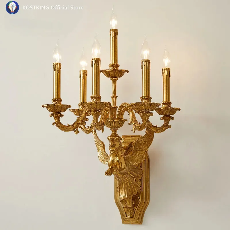 French villa living room large wall lamp retro Baroque luxury loft hall 5 head wall lamp
French villa living room large wall lamp retro Baroque luxury loft hall 5 head wall lamp