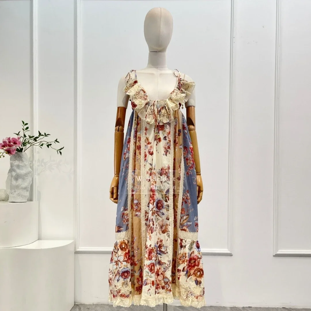 Red Floral Print Sleeveless Lace Lesbian Patchwork Backless Ruffles Midi Dress 2025 New
Red Floral Print Sleeveless Lace Lesbian Patchwork Backless Ruffles Midi Dress 2025 New