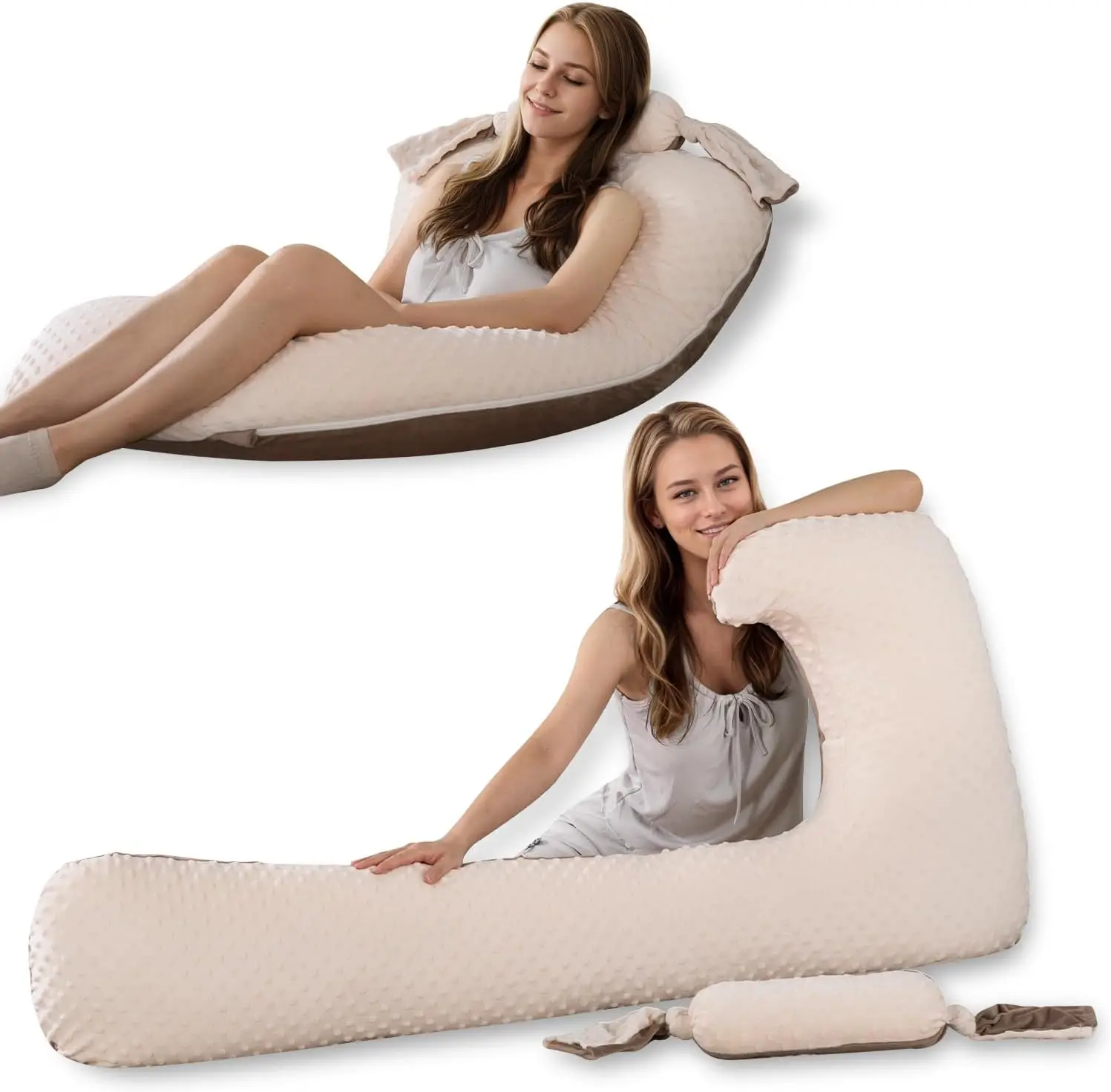Adjustable Full Body Pillow with Mini Candy Pillow for Side Sleeping, Kids & Pregnancy, Soft Velvet Brown
Adjustable Full Body Pillow with Mini Candy Pillow for Side Sleeping, Kids & Pregnancy, Soft Velvet Brown