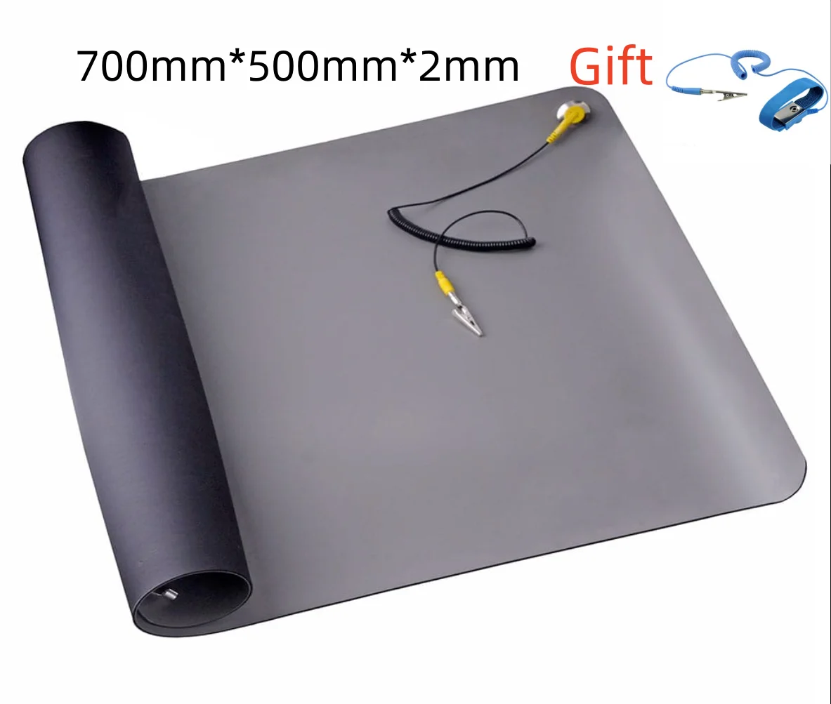 700*500*2.0mm Anti-Static Mat ESD Pad Antistatic Blanket+Ground Wire+ESD Wrist For Mobile Computer PCB Repaired
700*500*2.0mm Anti-Static Mat ESD Pad Antistatic Blanket+Ground Wire+ESD Wrist For Mobile Computer PCB Repaired