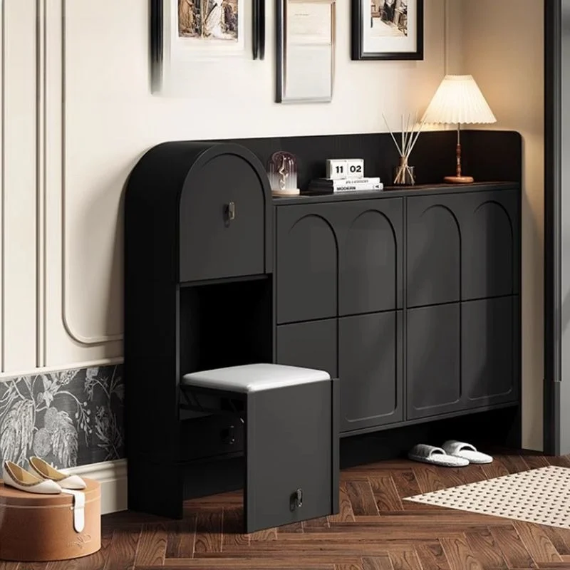 Simple French Retro Shoe Cabinet, Shoe Stool Integrated Door Entry Against The Wall Tipping Bucket Entrance Black Solid
Simple French Retro Shoe Cabinet, Shoe Stool Integrated Door Entry Against The Wall Tipping Bucket Entrance Black Solid
