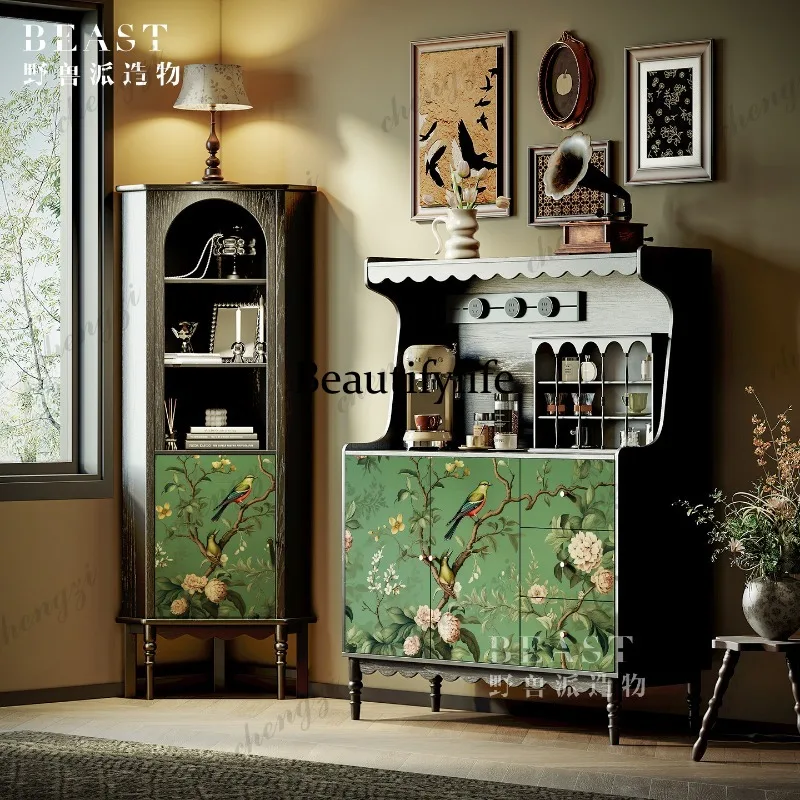 French retro style solid wood corner living room locker dining side cabinet entrance storage storage chest cabinet
French retro style solid wood corner living room locker dining side cabinet entrance storage storage chest cabinet