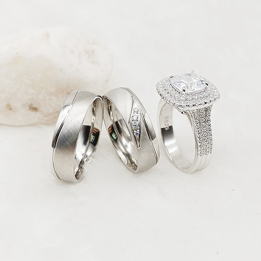 Elegant 3pcs Classic Real 925 Sterling Silver Finger Rings Wedding Band Engagement Rings Jewelry Crystal Cubic Zircon Anillos
Elegant 3pcs Classic Real 925 Sterling Silver Finger Rings Wedding Band Engagement Rings Jewelry Crystal Cubic Zircon Anillos