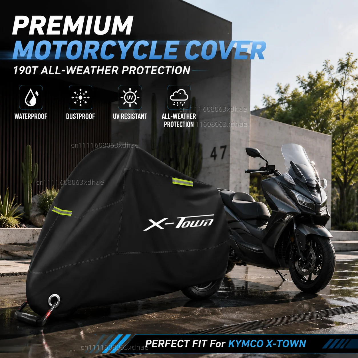 Premium Motorcycle Cover All Weather Dust Rain UV Protection 190T Oxford Cloth For For KYMCO X-TOWN125i X-TOWN300i
Premium Motorcycle Cover All Weather Dust Rain UV Protection 190T Oxford Cloth For For KYMCO X-TOWN125i X-TOWN300i