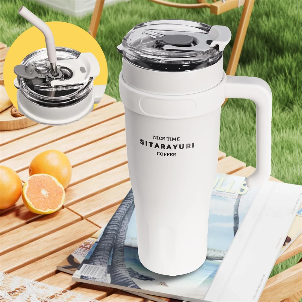 1pc Stainless Steel Ice Tumbler 38.55oz Insulated Cup with Handle & Straw Keeps Cold for 24 Hrs Car Insulation Cup Coffee Water
1pc Stainless Steel Ice Tumbler 38.55oz Insulated Cup with Handle & Straw Keeps Cold for 24 Hrs Car Insulation Cup Coffee Water