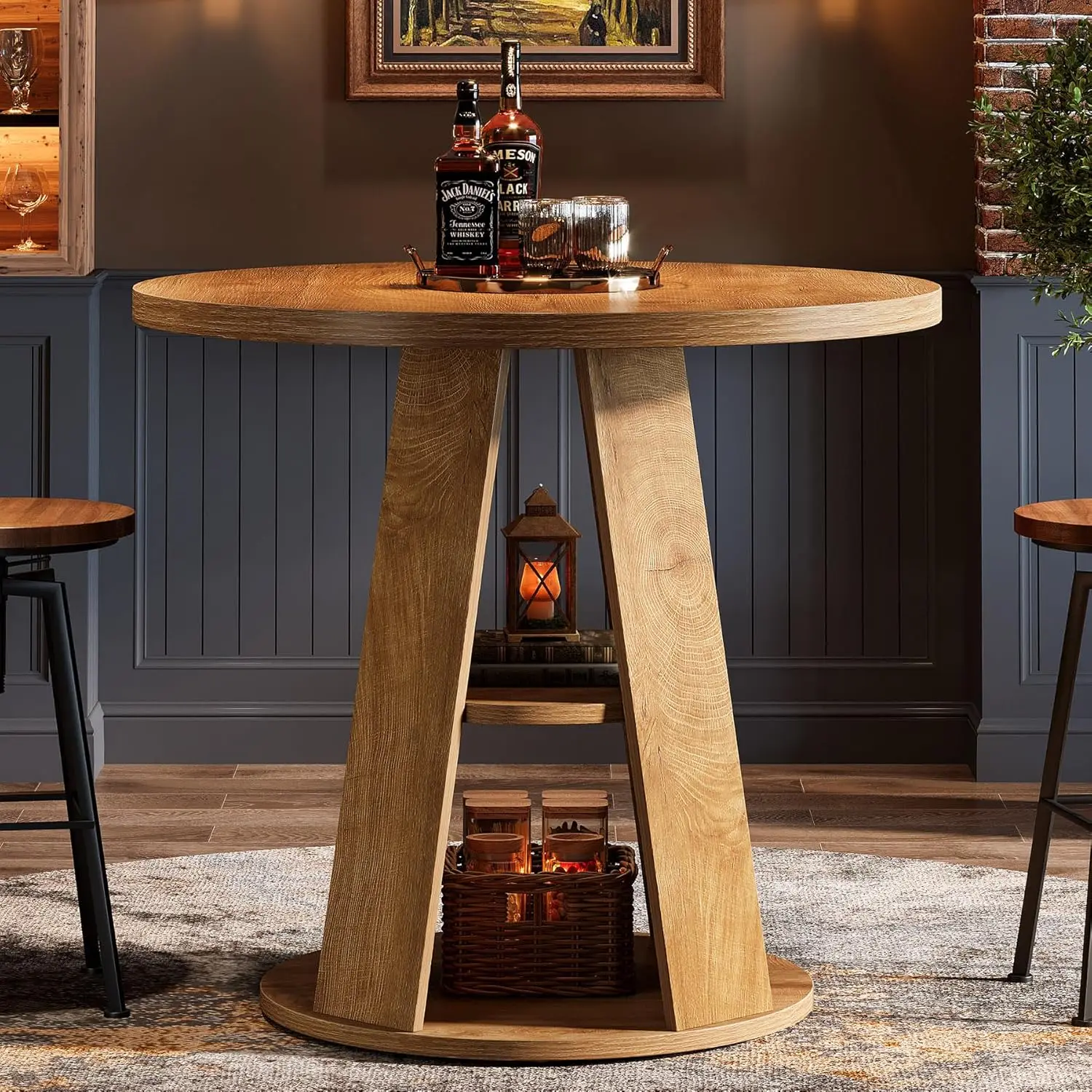 Круглый обеденный стол на 2–4 персоны, 31,5-дюймовый небольшой кухонный стол в стиле фермерского дома с 2-уровневой полкой для хранения, компактный деревянный обеденный стол
Круглый обеденный стол на 2–4 персоны, 31,5-дюймовый небольшой кухонный стол в стиле фермерского дома с 2-уровневой полкой для хранения, компактный деревянный обеденный стол