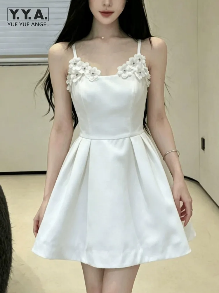 Summer Women Elegant Beige White Slim Fit Dress Sexy Sleeveles Mid Waist Strap A Line Dresses Design Fashion Lady Birthday Party
Summer Women Elegant Beige White Slim Fit Dress Sexy Sleeveles Mid Waist Strap A Line Dresses Design Fashion Lady Birthday Party