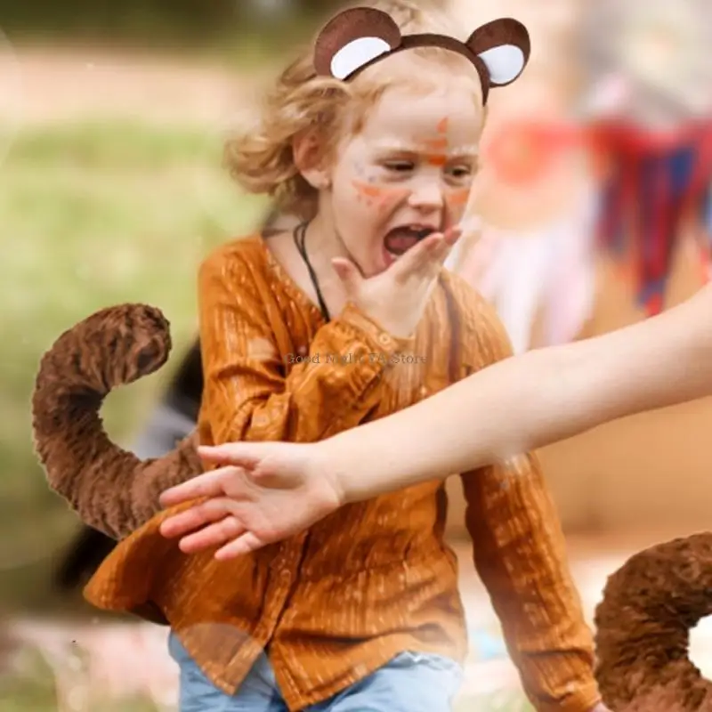 Monkey Costume Set Animal Fancy Dress Costume Monkey Ears Headband and Tail Set Halloween Cosplay Party Decorations
Monkey Costume Set Animal Fancy Dress Costume Monkey Ears Headband and Tail Set Halloween Cosplay Party Decorations