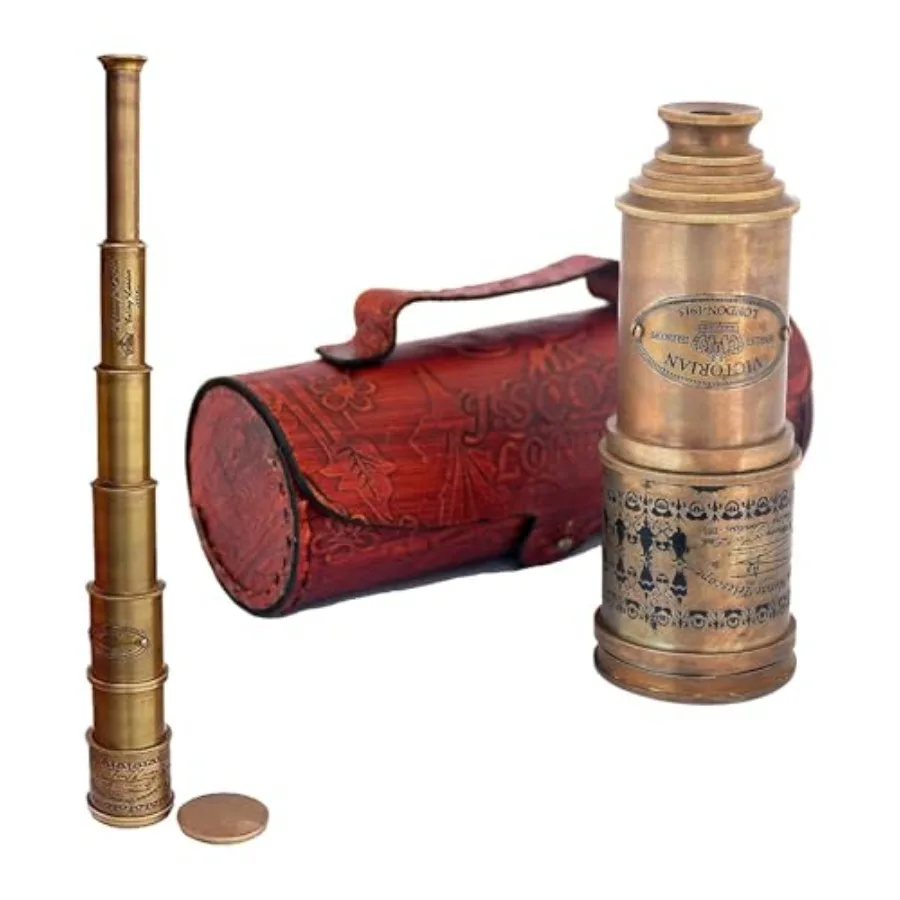 Brass Telescope Antique Telescope 1915 London Brass Maritime Vintage Nautical Spyglass Mounted Pirate with Leather Box, Monocul
Brass Telescope Antique Telescope 1915 London Brass Maritime Vintage Nautical Spyglass Mounted Pirate with Leather Box, Monocul