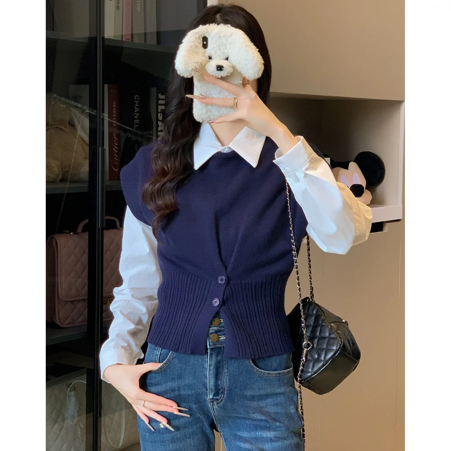 Slim Fit round Neck Knitted Vest Women's Loose Style Sleeveless Shoulder Bared Trendy Top for Early Autumn Fashion Ladies
Slim Fit round Neck Knitted Vest Women's Loose Style Sleeveless Shoulder Bared Trendy Top for Early Autumn Fashion Ladies