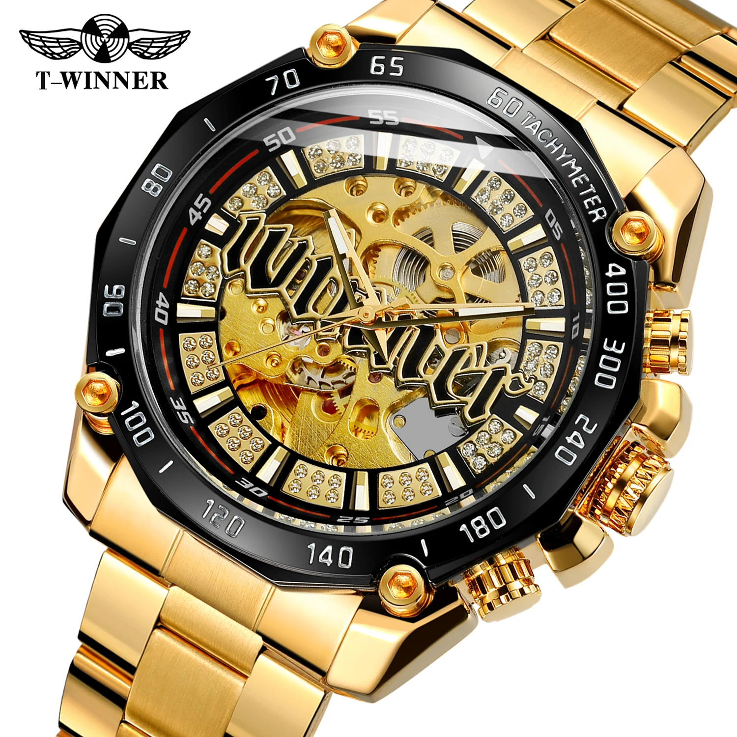 T-WINNER Luxury Vintage Man Watch Transparent Skeleton Diamonds Automatic Mechanical Digital Bezel Stainless Steel Sporty Clock
T-WINNER Luxury Vintage Man Watch Transparent Skeleton Diamonds Automatic Mechanical Digital Bezel Stainless Steel Sporty Clock