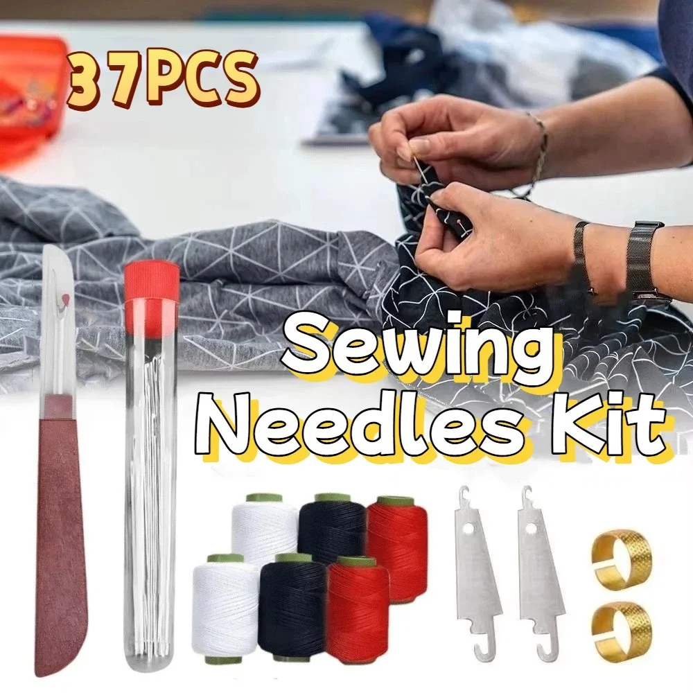 37PCS Stainless Steel Sewing Needles Kit Large Eye Steel Portable Sewing Tool Set Compact Storage Needle Threader
37PCS Stainless Steel Sewing Needles Kit Large Eye Steel Portable Sewing Tool Set Compact Storage Needle Threader