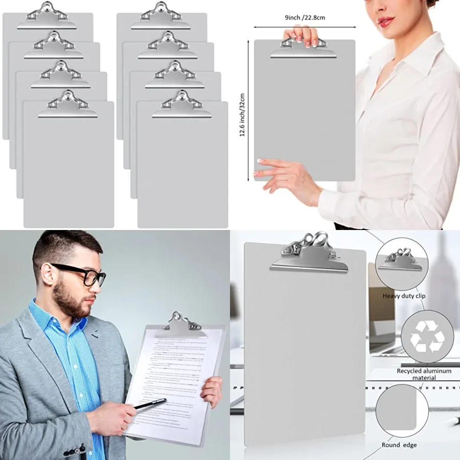 8 Pcs Metal Clipboard Heavy Duty Aluminum Clipboards x 9 Inch Metal Clip Board with Low Profile Clip A4 Letter Size Document Ho
8 Pcs Metal Clipboard Heavy Duty Aluminum Clipboards x 9 Inch Metal Clip Board with Low Profile Clip A4 Letter Size Document Ho