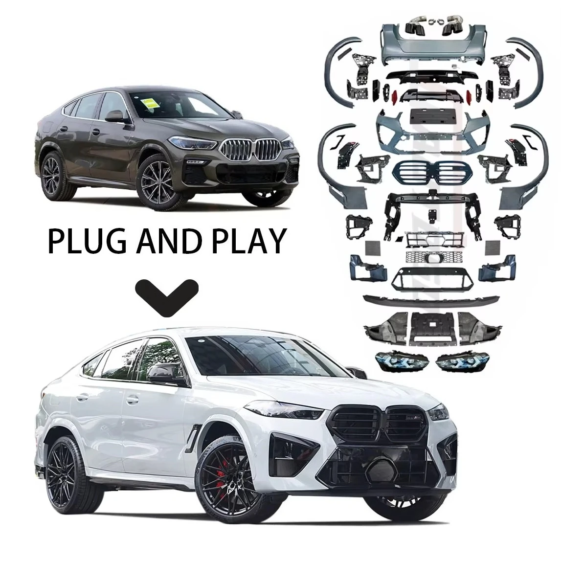 STLF Factory Hot Sale Refit Body Kit for X6 Series XDrive30i 30d 40i M60i G06 20 21 22 Upgrade to F96 LCI M-Power X6M M Power
STLF Factory Hot Sale Refit Body Kit for X6 Series XDrive30i 30d 40i M60i G06 20 21 22 Upgrade to F96 LCI M-Power X6M M Power