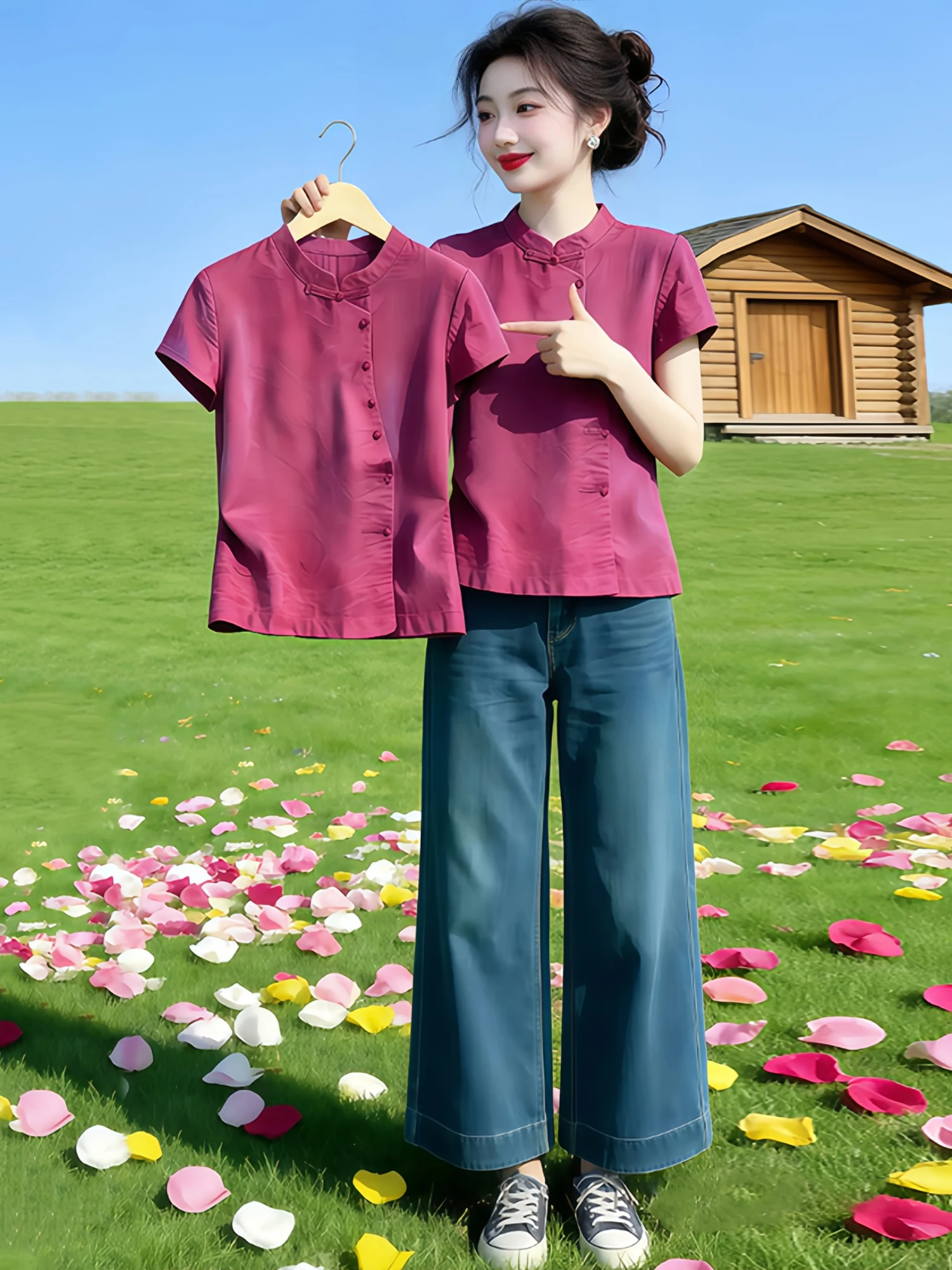 Anti-Aging Chinese Style Shirt for Women 2026 New Style Small Batch Button Stand Collar Slimming Versatile Short Sleeve Shirt
Anti-Aging Chinese Style Shirt for Women 2026 New Style Small Batch Button Stand Collar Slimming Versatile Short Sleeve Shirt