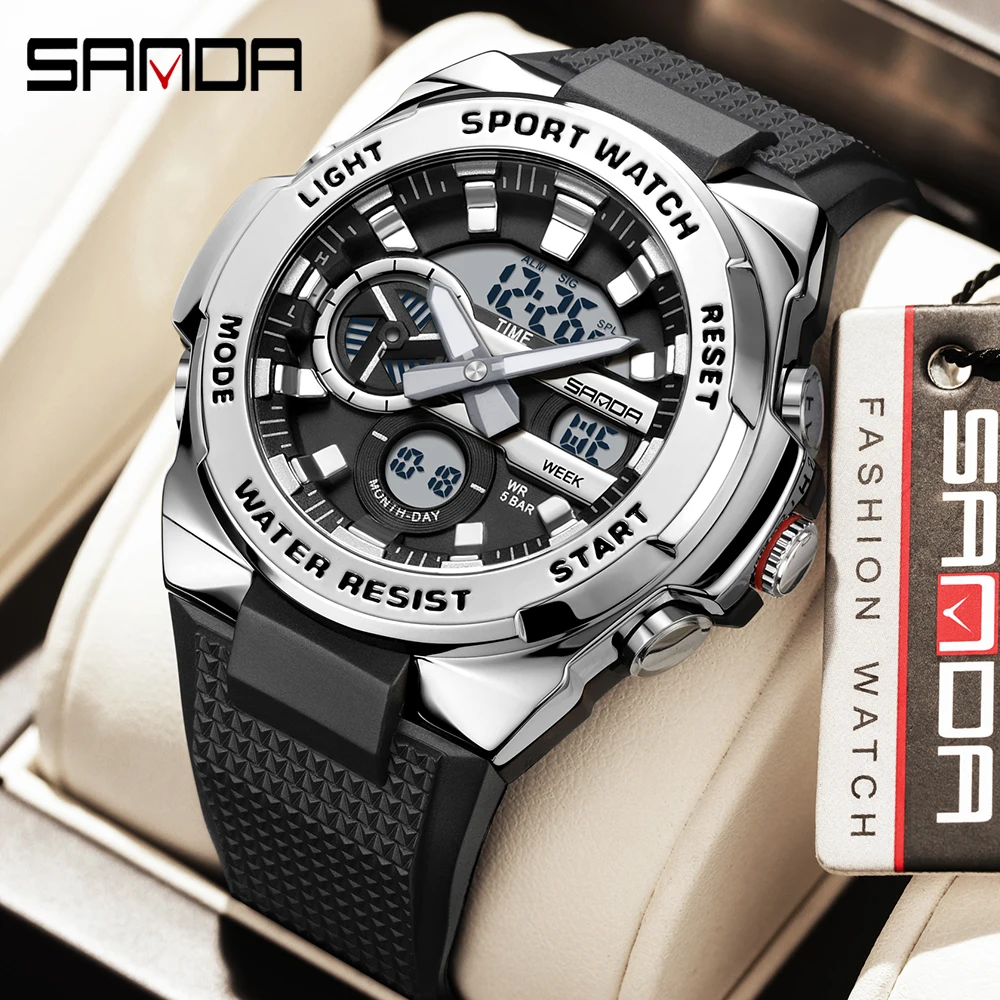 SANDA Новинка 3385, модные мужские электронные часы, многофункциональные водонепроницаемые часы с ночником, будильник, мужские электронные часы
SANDA Новинка 3385, модные мужские электронные часы, многофункциональные водонепроницаемые часы с ночником, будильник, мужские электронные часы