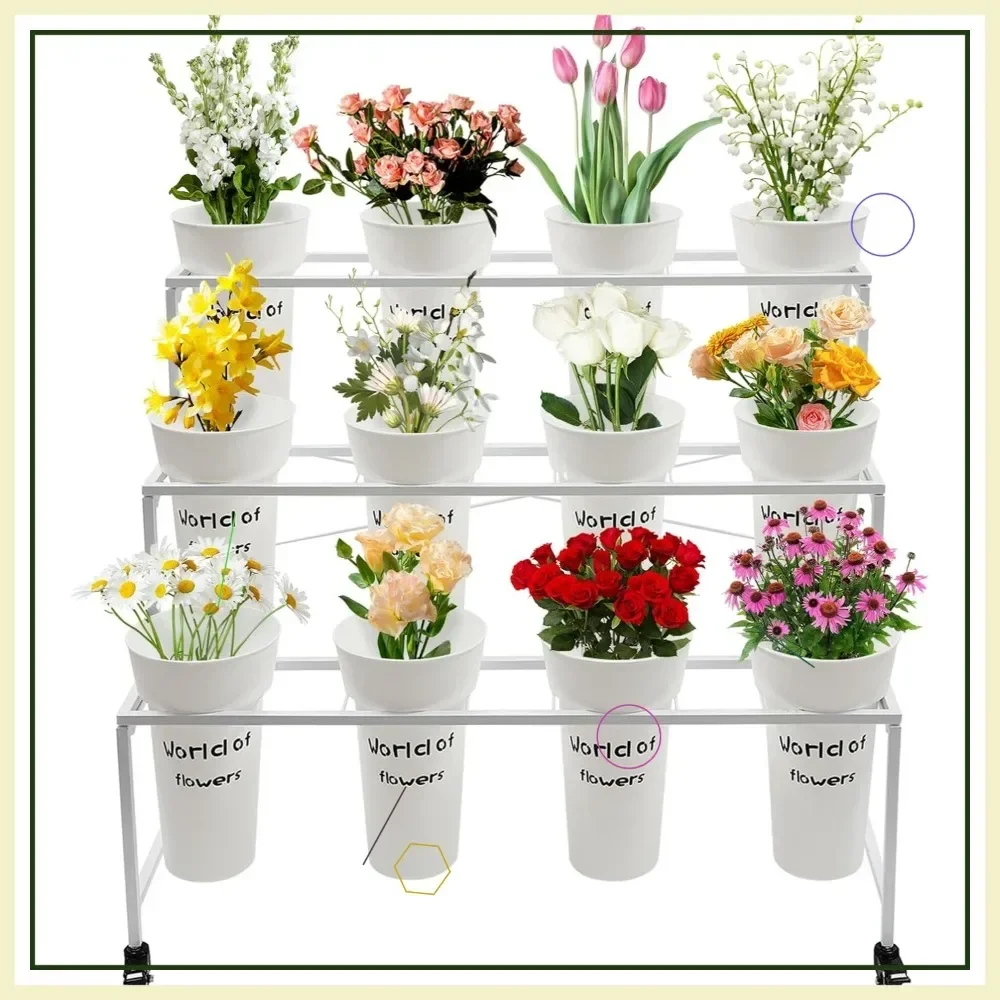 Хит продаж: 3-ярусная передвижная подставка для растений с 12 кашпо, прочная металлическая тележка для цветов для дома и сада - белая
Хит продаж: 3-ярусная передвижная подставка для растений с 12 кашпо, прочная металлическая тележка для цветов для дома и сада - белая