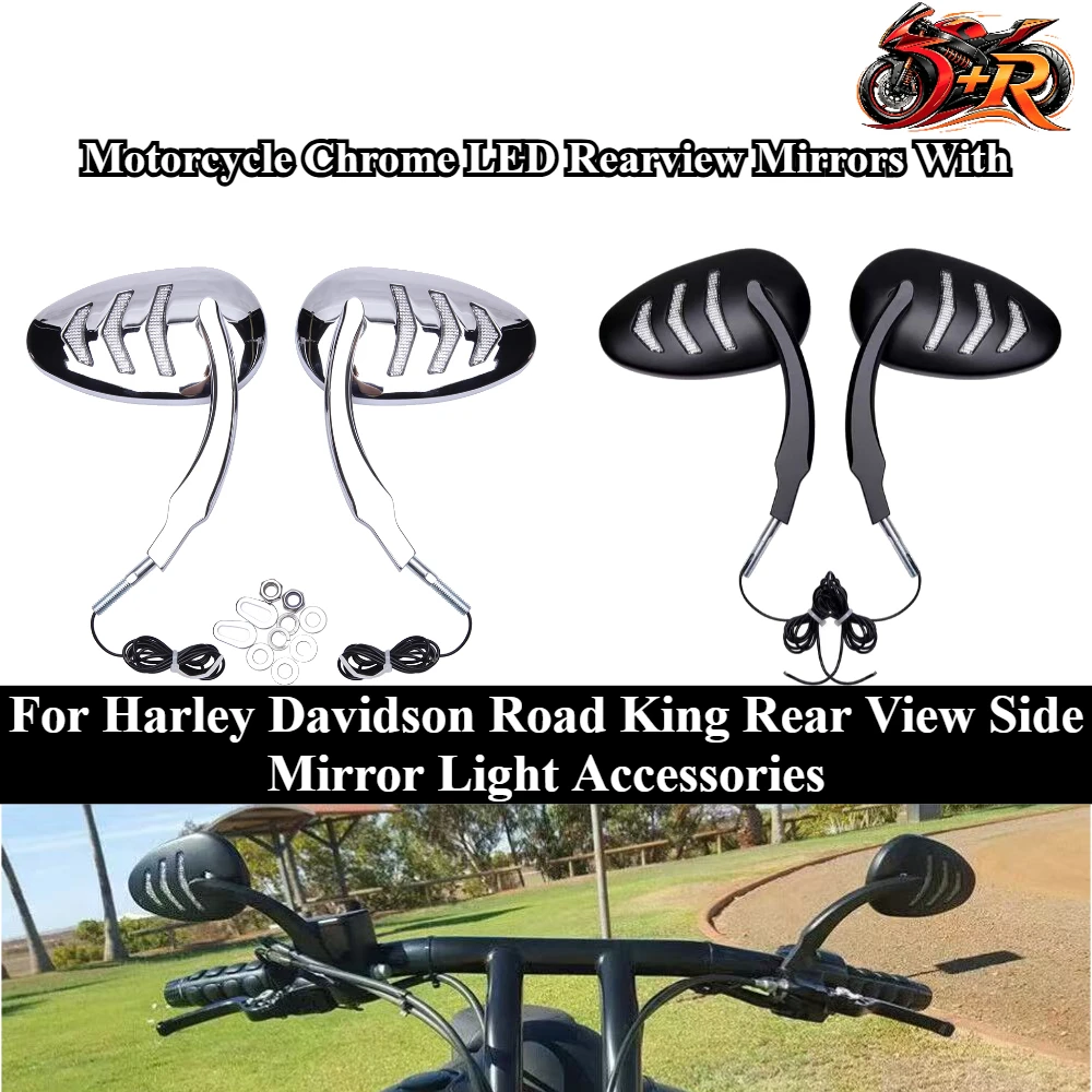 For Harley Davidson Road King Rear View Side Mirror Light Accessories Motorcycle Chrome LED Rearview Mirrors With Turn Signals
For Harley Davidson Road King Rear View Side Mirror Light Accessories Motorcycle Chrome LED Rearview Mirrors With Turn Signals
